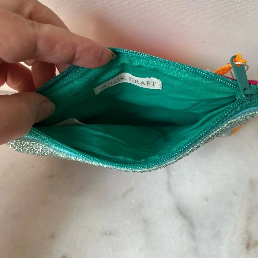 Seed Beaded Sunglasses Clutch Bag, beaded pouch,cosmetic bag
